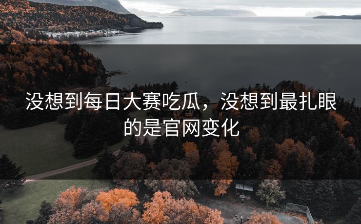 没想到每日大赛吃瓜，没想到最扎眼的是官网变化